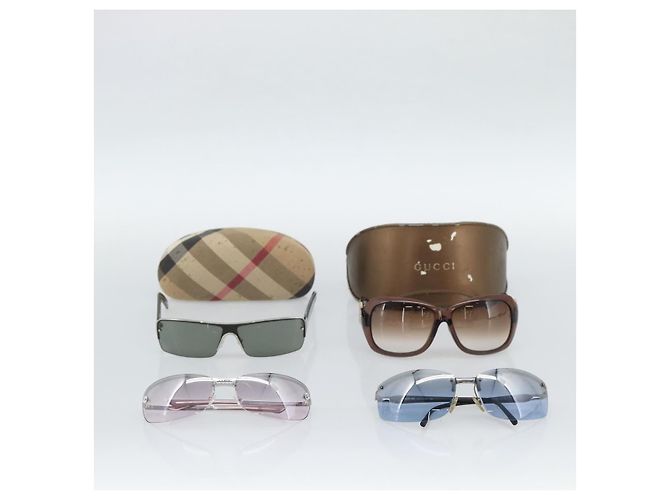 Occhiali da Sole Christian Dior Gucci Burberry Plastica Metallo 4 Set Marrone Auth bs35484 - vista 22