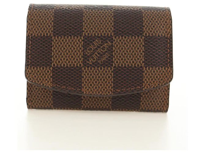 LOUIS VUITTON Damier Ebene Gemelli Gold Tone LV Auth 184847V - vista 19