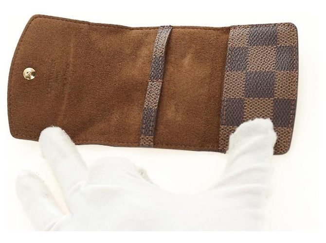 LOUIS VUITTON Damier Ebene Gemelli Gold Tone LV Auth 184847V - vista 29