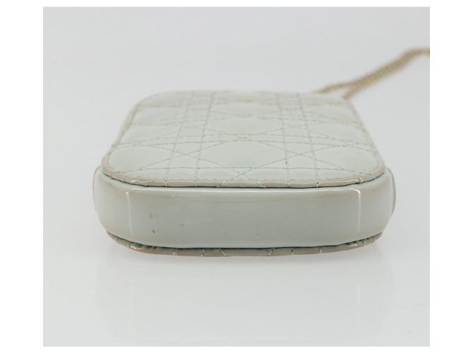 Borsa a tracolla e pochette per telefono Christian Dior Cannage in vernice azzurro chiaro e oro Auth 185556 D'oro Blu chiaro - vista 11