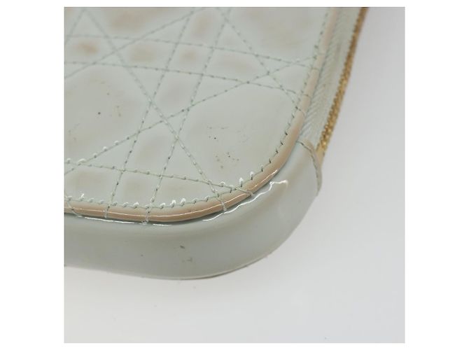 Borsa a tracolla e pochette per telefono Christian Dior Cannage in vernice azzurro chiaro e oro Auth 185556 D'oro Blu chiaro - vista 14