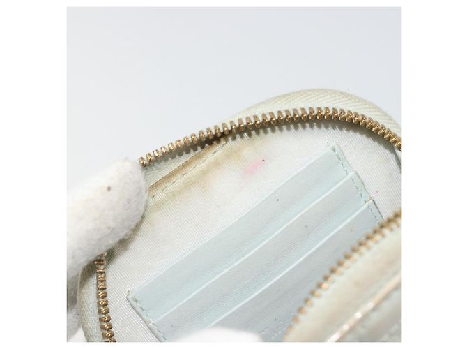 Borsa a tracolla e pochette per telefono Christian Dior Cannage in vernice azzurro chiaro e oro Auth 185556 D'oro Blu chiaro - vista 18