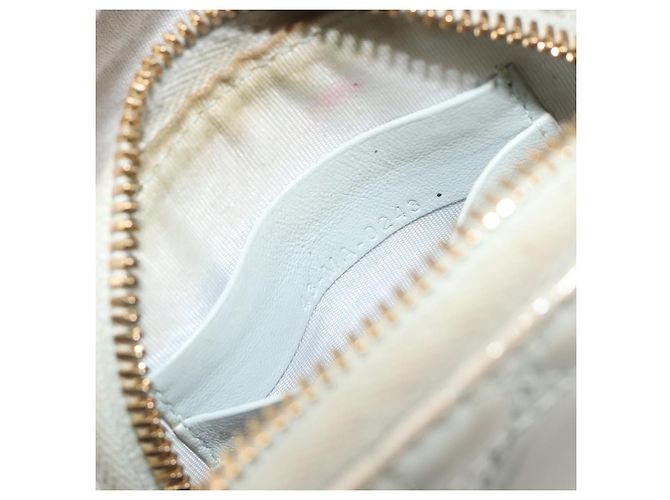 Borsa a tracolla e pochette per telefono Christian Dior Cannage in vernice azzurro chiaro e oro Auth 185556 D'oro Blu chiaro - vista 24