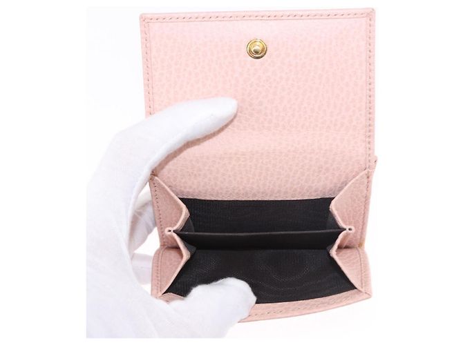 Portafoglio GUCCI GG Marmont in Pelle Rosa Oro 524672 Auth 186349M - vista 10