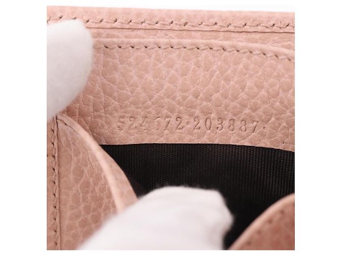 Portafoglio GUCCI GG Marmont in Pelle Rosa Oro 524672 Auth 186349M - vista 11