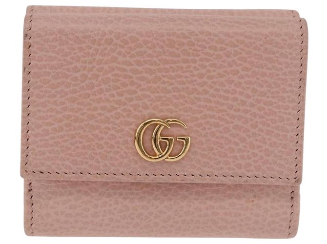 Portafoglio GUCCI GG Marmont in Pelle Rosa Oro 524672 Auth 186349M - vista 13