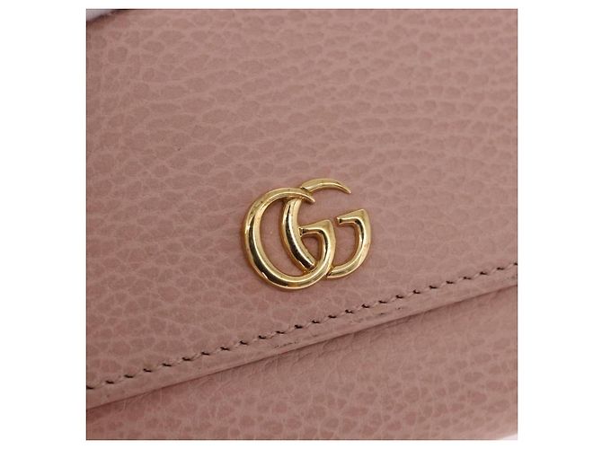 Portafoglio GUCCI GG Marmont in Pelle Rosa Oro 524672 Auth 186349M - vista 17