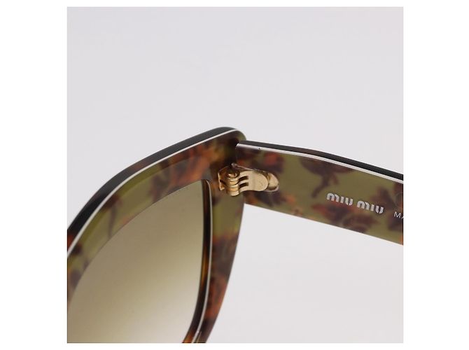 Gafas de sol Miu Miu de plástico Marrón Auth 186352M Castaño - vista 10