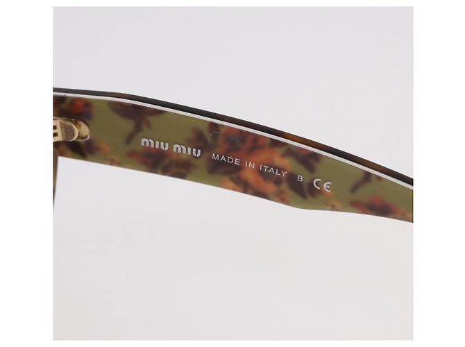 Gafas de sol Miu Miu de plástico Marrón Auth 186352M Castaño - vista 14