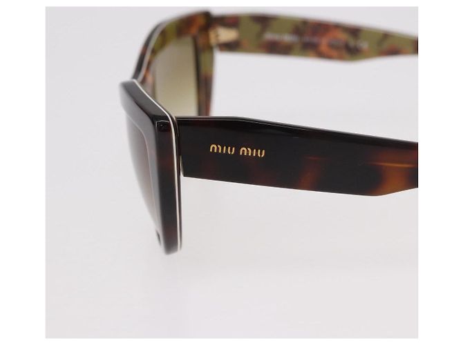 Gafas de sol Miu Miu de plástico Marrón Auth 186352M Castaño - vista 6