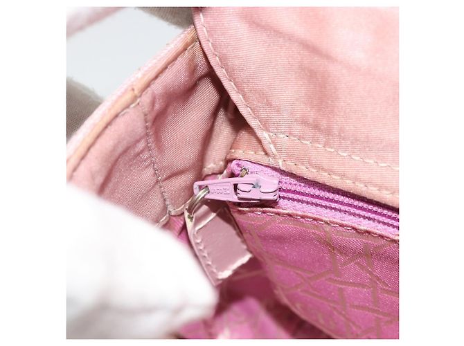 Bolsa Christian Dior Lady Dior Cannage em nylon com alça de plástico 2way Auth am11890A Prata Rosa - vista 26