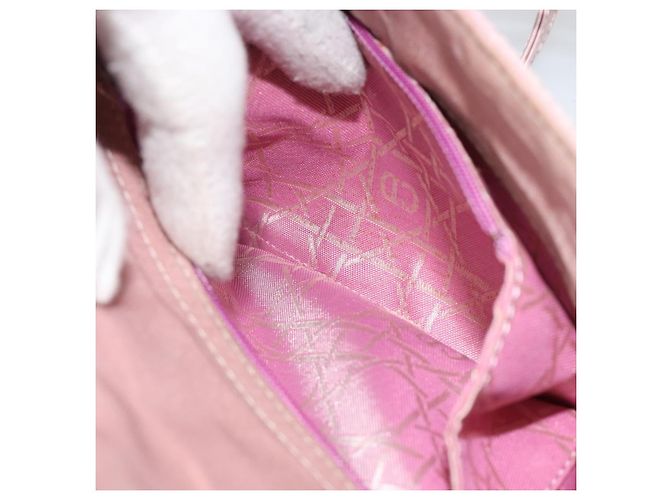 Bolsa Christian Dior Lady Dior Cannage em nylon com alça de plástico 2way Auth am11890A Prata Rosa - vista 27
