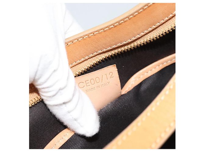 Céline Borsa a Spalla CELINE Macadam Canvas PVC Pelle Marrone Oro Auth 187649V D'oro - vista 11