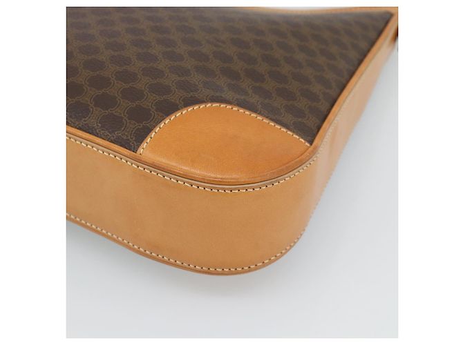 Céline Borsa a Spalla CELINE Macadam Canvas PVC Pelle Marrone Oro Auth 187649V D'oro - vista 8