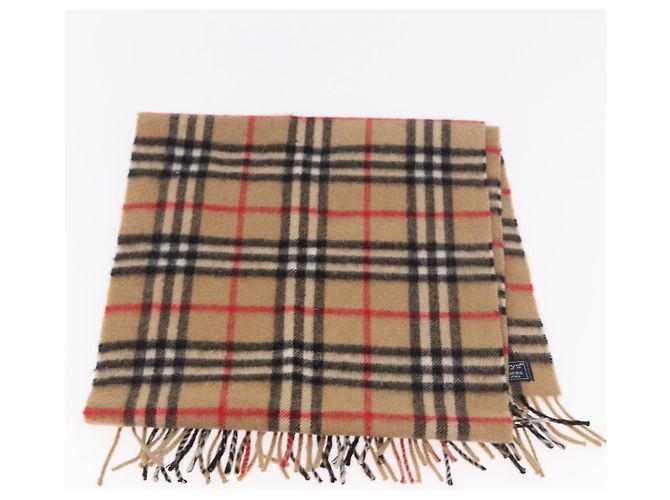 Cachecol Burberrys Nova Check de lã 2 Set Bege Auth 178403 - vista 10