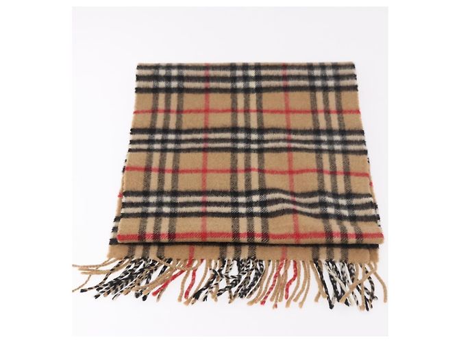 Cachecol Burberrys Nova Check de lã 2 Set Bege Auth 178403 - vista 4