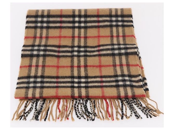 Cachecol Burberrys Nova Check de lã 2 Set Bege Auth 178403 - vista 6