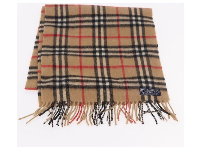 Cachecol Burberrys Nova Check de lã 2 Set Bege Auth 178403 - vista 7