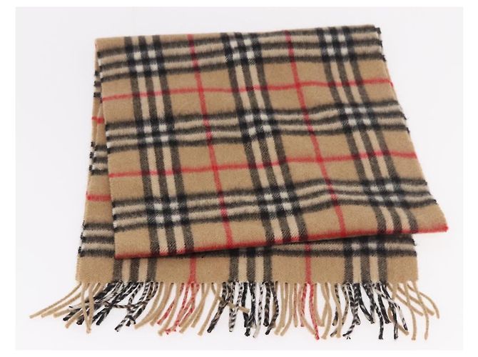 Cachecol Burberrys Nova Check de lã 2 Set Bege Auth 178403 - vista 8