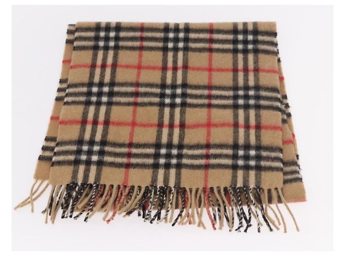 Cachecol Burberrys Nova Check de lã 2 Set Bege Auth 178403 - vista 9