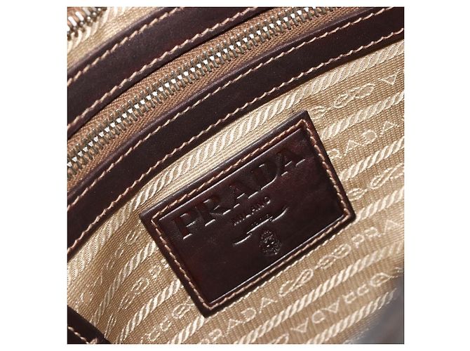 Borsa a tracolla PRADA Tela Beige Argento Auth ka4823 - vista 20
