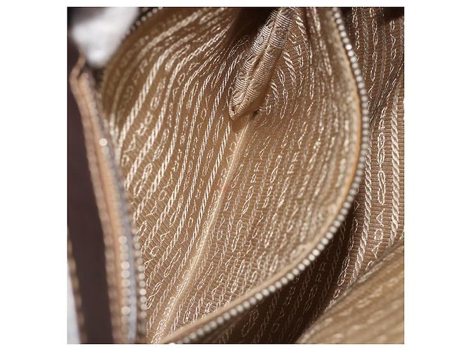 Borsa a tracolla PRADA Tela Beige Argento Auth ka4823 - vista 24