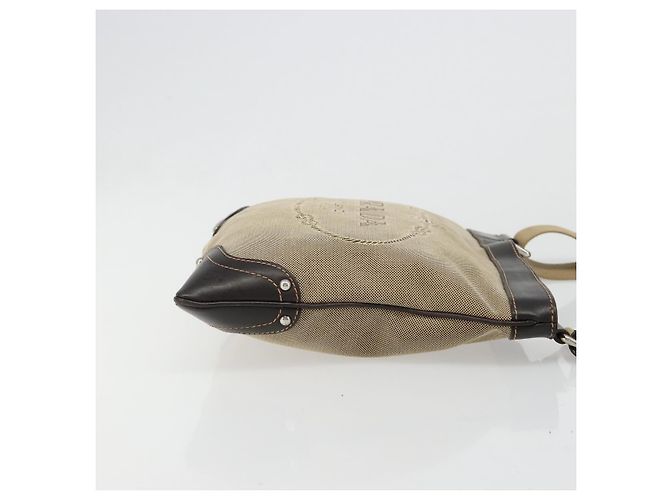 Borsa a tracolla PRADA Tela Beige Argento Auth ka4823 - vista 3