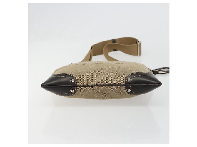 Borsa a tracolla PRADA Tela Beige Argento Auth ka4823 - vista 5