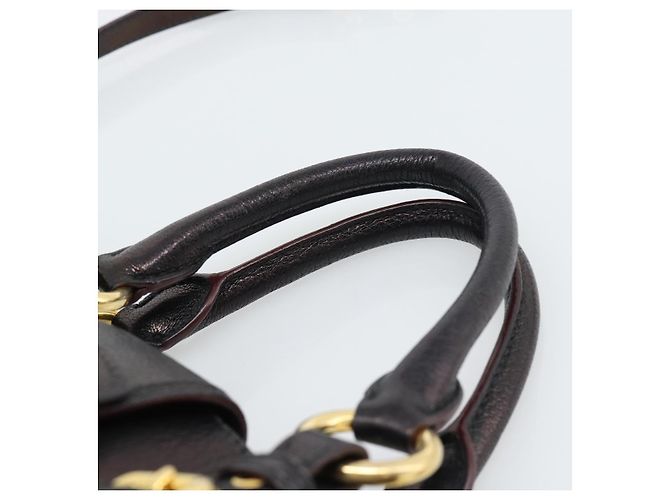 Borsa Miu Miu Madras in Pelle 2way Nera Oro Auth 187556A Nero D'oro - vista 14