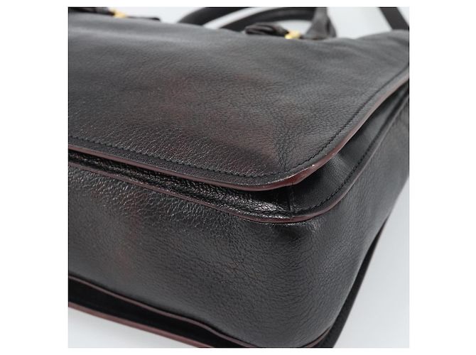 Borsa Miu Miu Madras in Pelle 2way Nera Oro Auth 187556A Nero D'oro - vista 17
