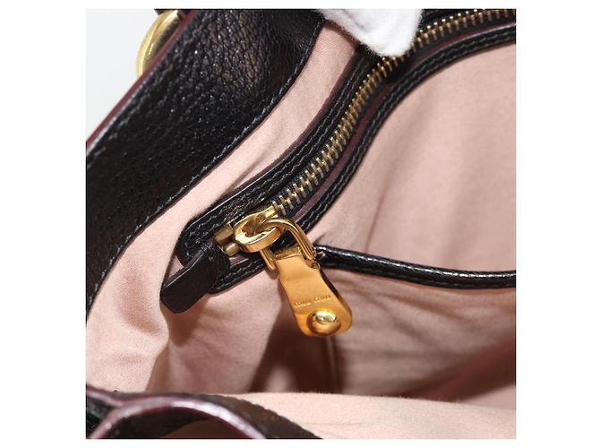 Borsa Miu Miu Madras in Pelle 2way Nera Oro Auth 187556A Nero D'oro - vista 24