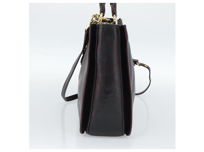 Borsa Miu Miu Madras in Pelle 2way Nera Oro Auth 187556A Nero D'oro - vista 4