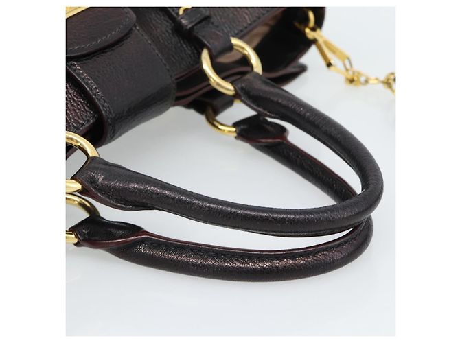 Borsa Miu Miu Madras in Pelle 2way Nera Oro Auth 187556A Nero D'oro - vista 7