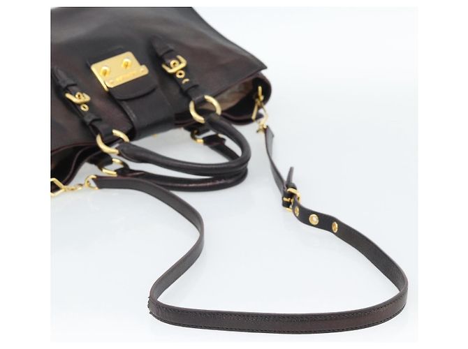 Borsa Miu Miu Madras in Pelle 2way Nera Oro Auth 187556A Nero D'oro - vista 8