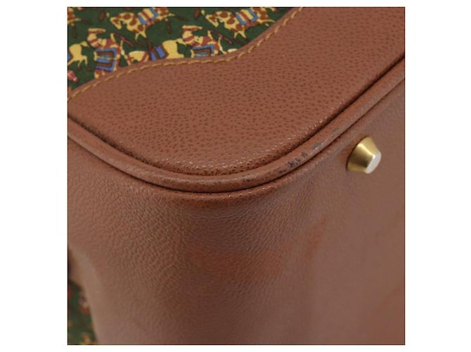 Borsa a tracolla Salvatore Ferragamo in tela verde e oro Auth BA13340A D'oro - vista 16