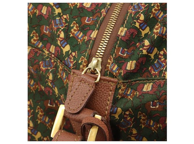 Borsa a tracolla Salvatore Ferragamo in tela verde e oro Auth BA13340A D'oro - vista 20