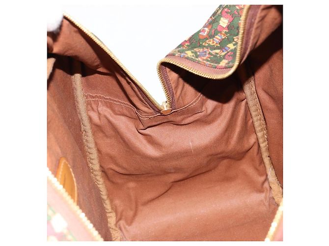 Borsa a tracolla Salvatore Ferragamo in tela verde e oro Auth BA13340A D'oro - vista 21