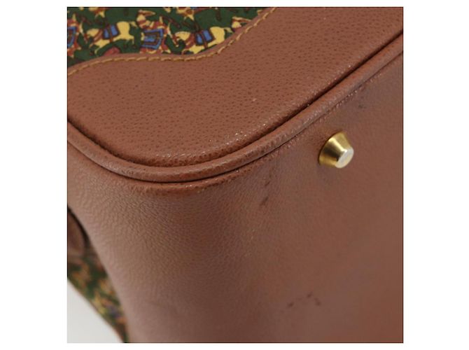 Borsa a tracolla Salvatore Ferragamo in tela verde e oro Auth BA13340A D'oro - vista 8