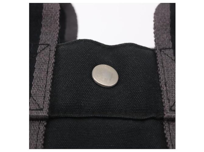 Hermès Borsa HERMES Fourre Tout PM in cotone Nero Argento Auth 187747A - vista 14