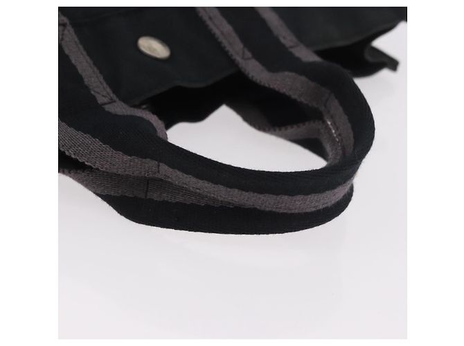 Hermès Borsa HERMES Fourre Tout PM in cotone Nero Argento Auth 187747A - vista 7