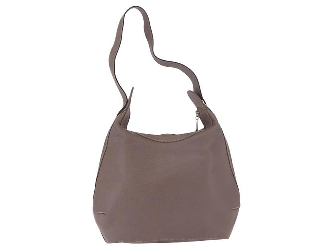 Bolso de hombro LOEWE de cuero morado gris Auth 186309 Morado oscuro - vista 2