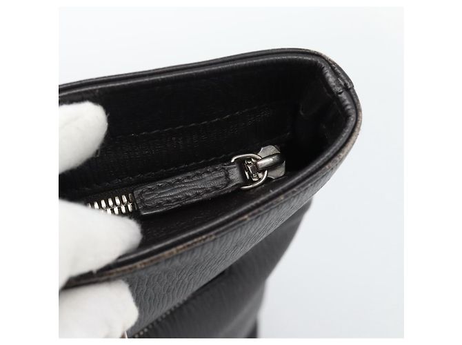 Salvatore Ferragamo Tote Bag Leder Schwarz Silber Auth ka4781 - Ansicht 10