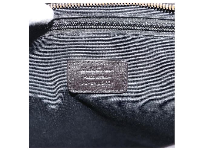 Salvatore Ferragamo Tote Bag Leder Schwarz Silber Auth ka4781 - Ansicht 12
