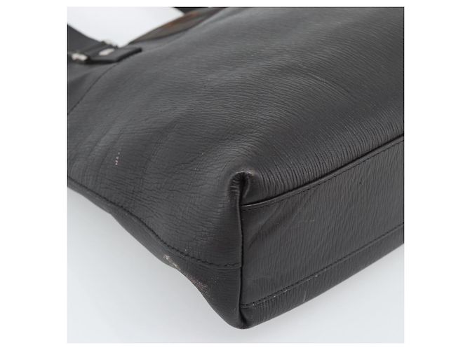 Salvatore Ferragamo Tote Bag Leder Schwarz Silber Auth ka4781 - Ansicht 14