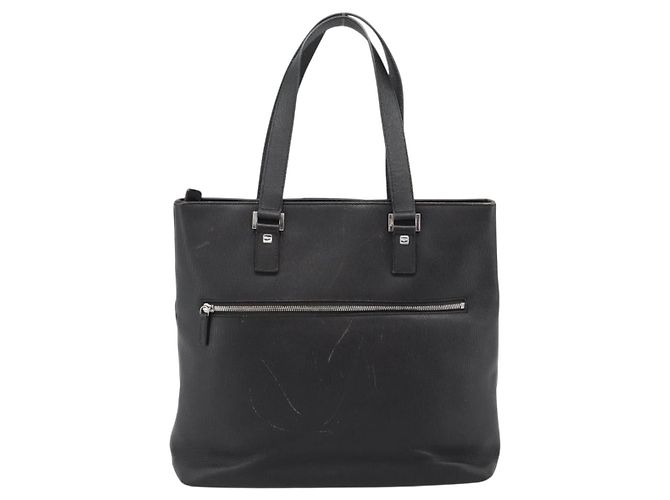 Salvatore Ferragamo Tote Bag Leder Schwarz Silber Auth ka4781 - Ansicht 2