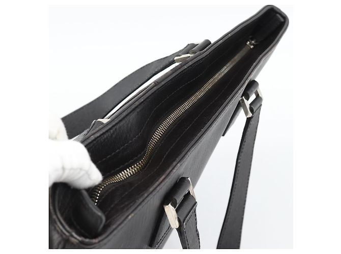 Salvatore Ferragamo Tote Bag Leder Schwarz Silber Auth ka4781 - Ansicht 6