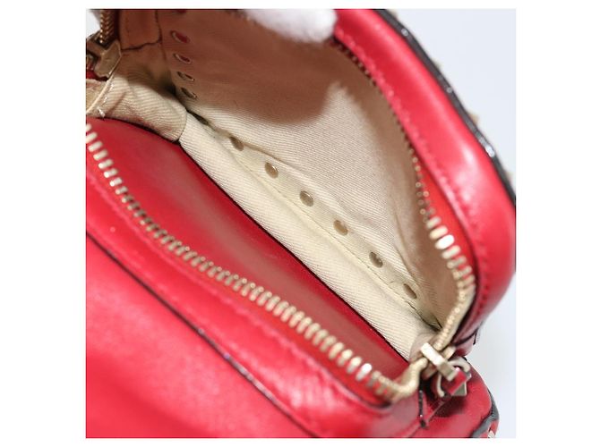 VALENTINO Studs Backpack Leather Red Gold Auth BA13290 Golden - view 24