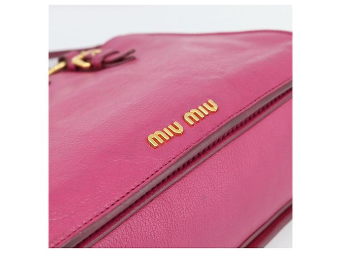 Borsa Miu Miu Madras in pelle 2 in 1 rosa oro Auth 187558A D'oro - vista 10
