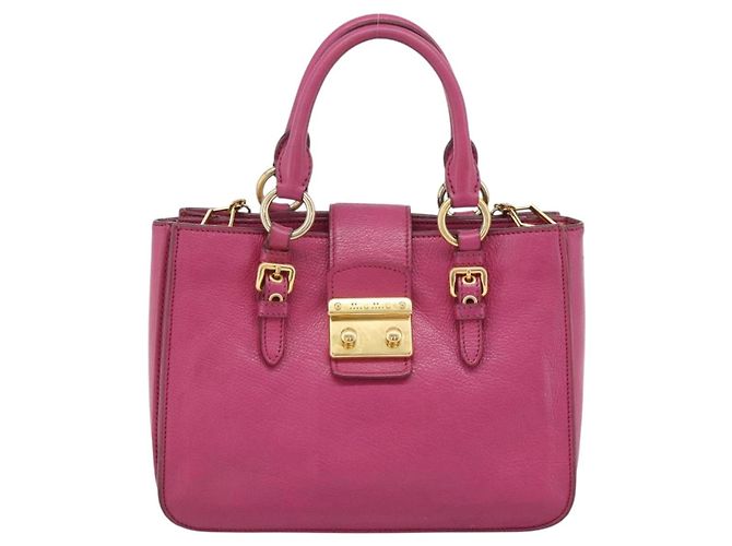 Borsa Miu Miu Madras in pelle 2 in 1 rosa oro Auth 187558A D'oro - vista 13