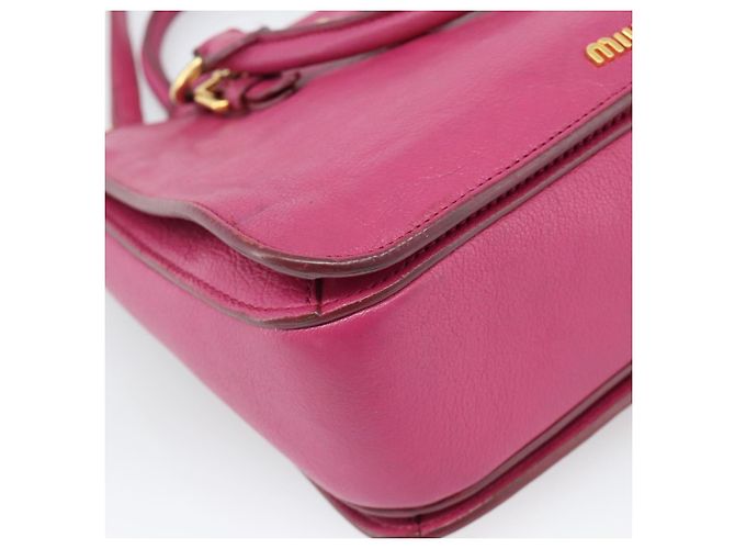 Borsa Miu Miu Madras in pelle 2 in 1 rosa oro Auth 187558A D'oro - vista 18